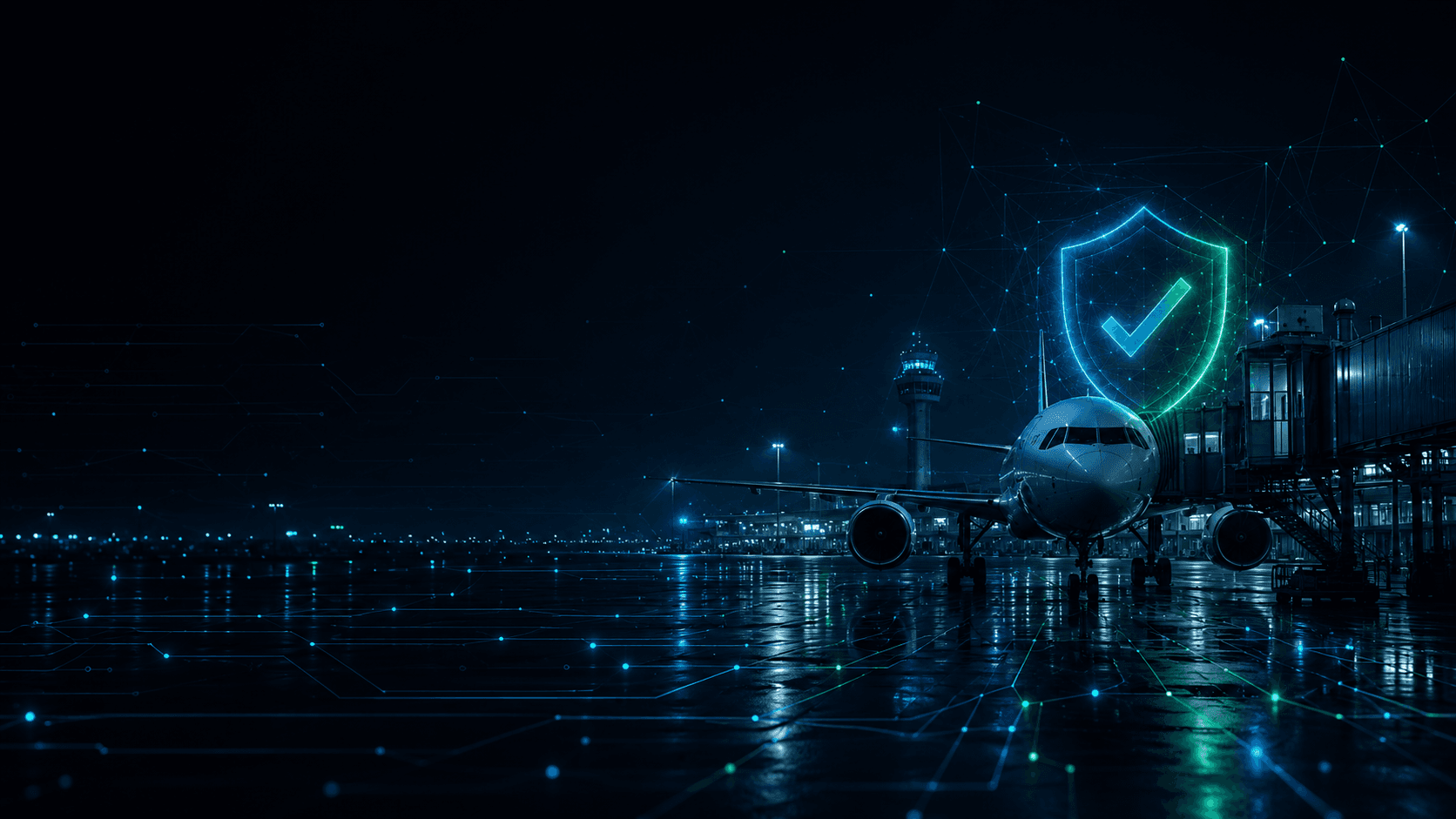 Aviation industrial facility with a security overlay