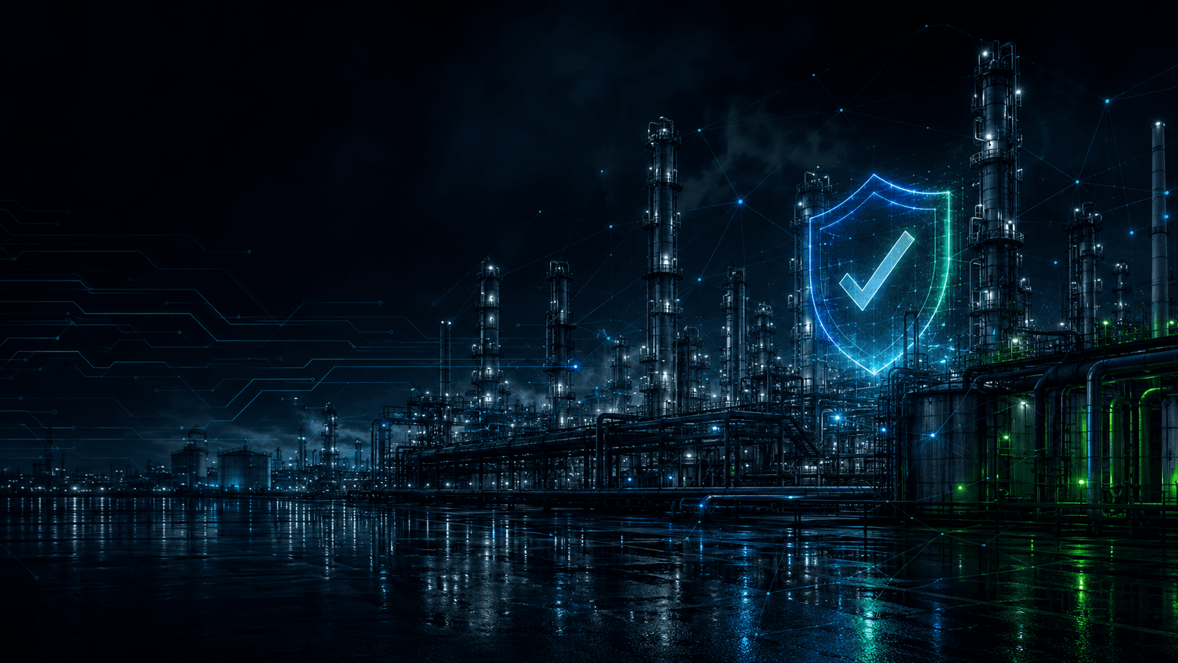 Oil & Gas industrial facility with a security overlay