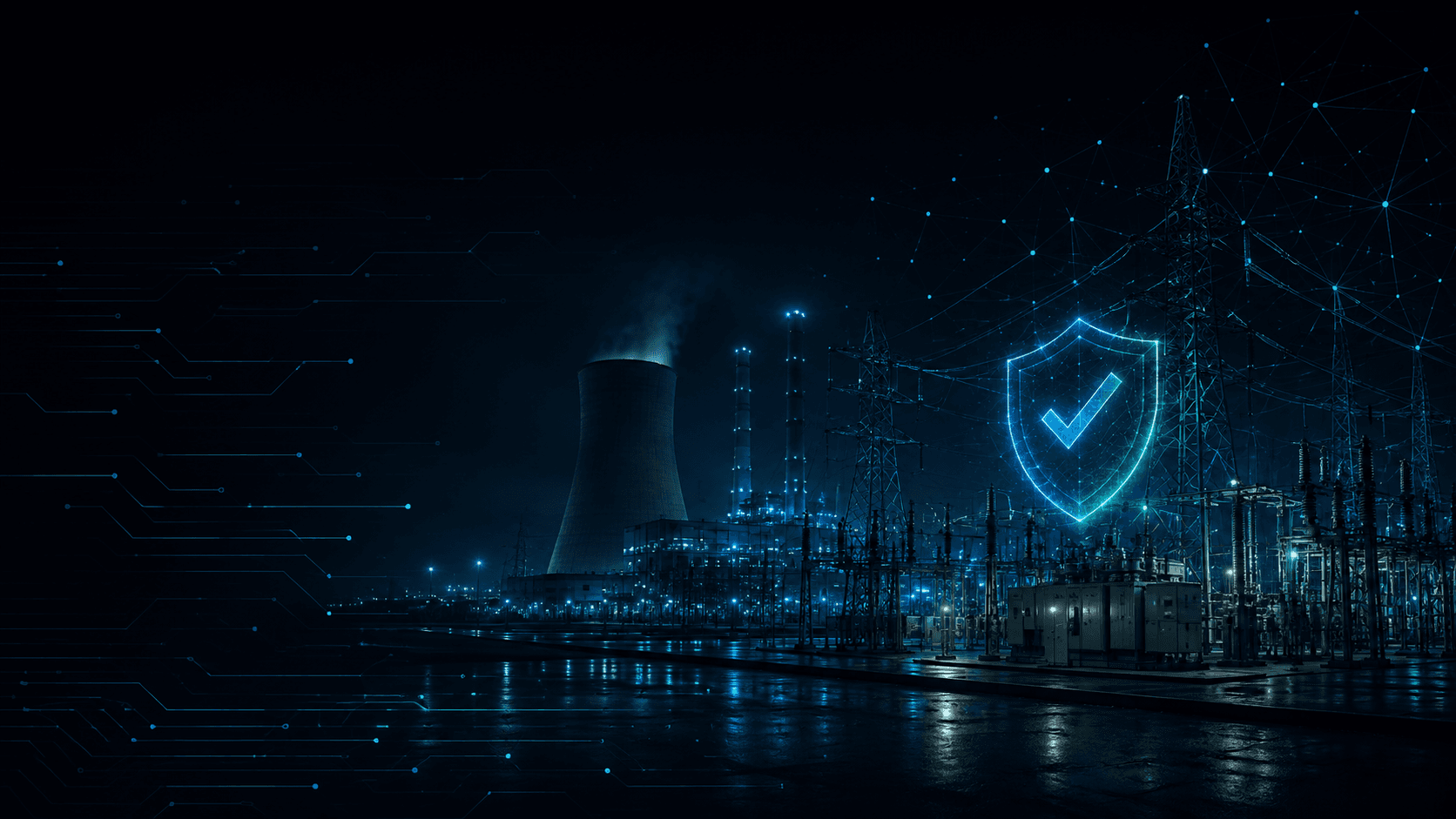 Utilities industrial facility with a security overlay